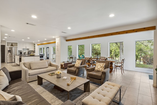 7342 Briar Rd, Azle, TX 76020 - living area featuring a wealth of natural light, recessed lighting, and visible vents