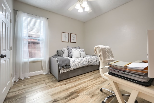 3419 Willowcreek Dr, Sunnyvale, TX 75182 - bedroom featuring light wood-type flooring, multiple windows, and ceiling fan