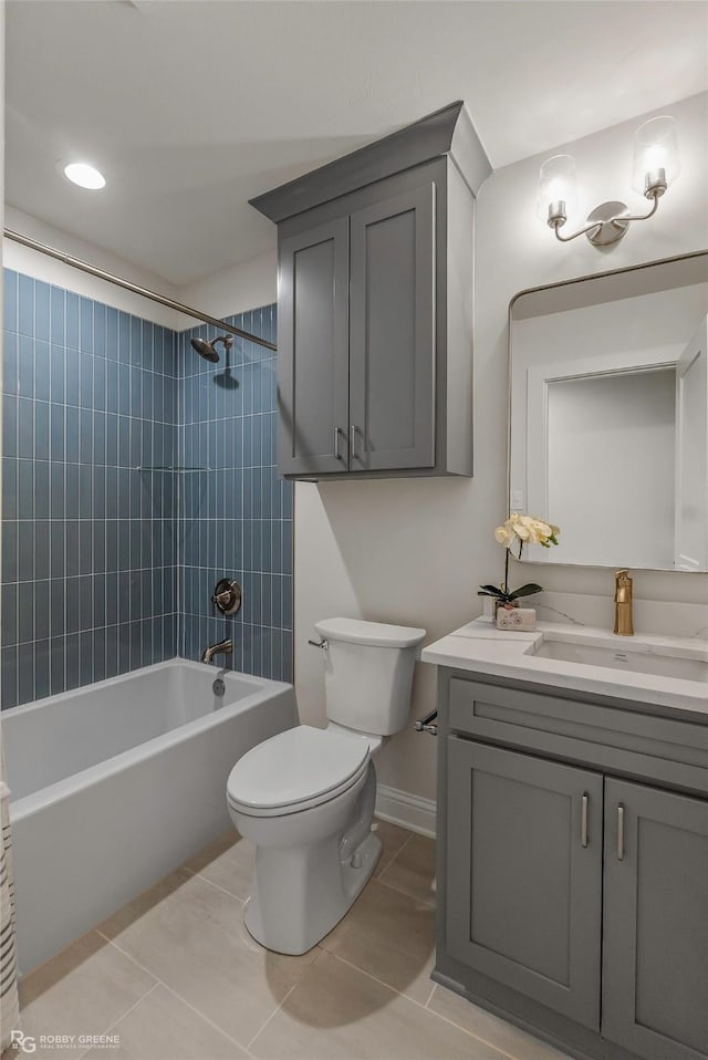 916 Aaron Ln, Benton, LA 71006 - full bath with vanity, tile patterned floors, and bathtub / shower combination