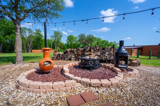 12282 Fm 1392, Terrell, TX 75160 - view of yard with an outdoor fire pit