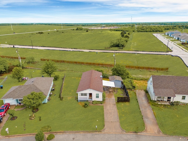 drone / aerial view with a rural view