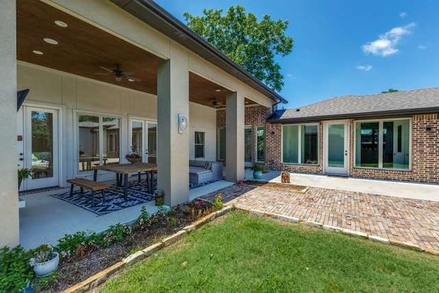 1706 Peavy Rd, Dallas, TX 75228 - view of patio / terrace with a ceiling fan