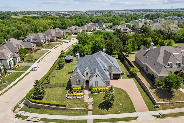drone / aerial view with a residential view