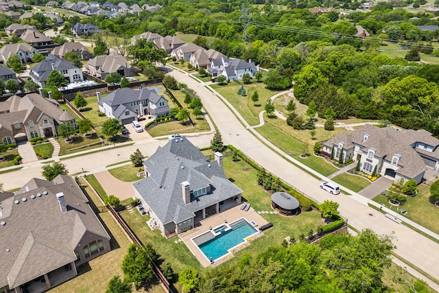 drone / aerial view with a residential view