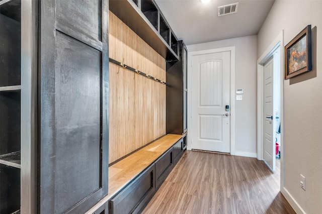 4737 Tanglewood Dr, Haltom City, TX 76137 - mudroom featuring light wood-type flooring, baseboards, and visible vents