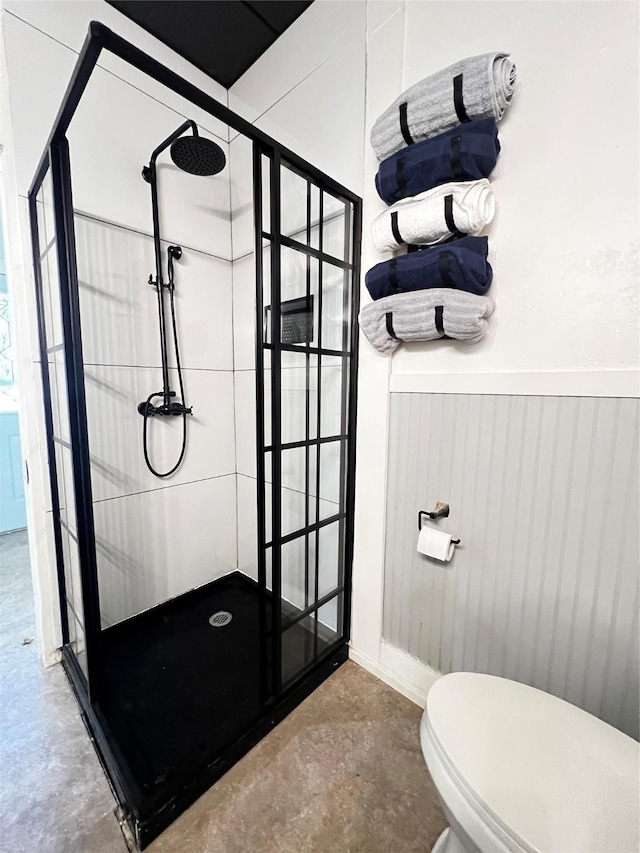 143 Lisa Layne St, Gun Barrel City, TX 75156 - full bathroom with a shower stall, toilet, and concrete flooring