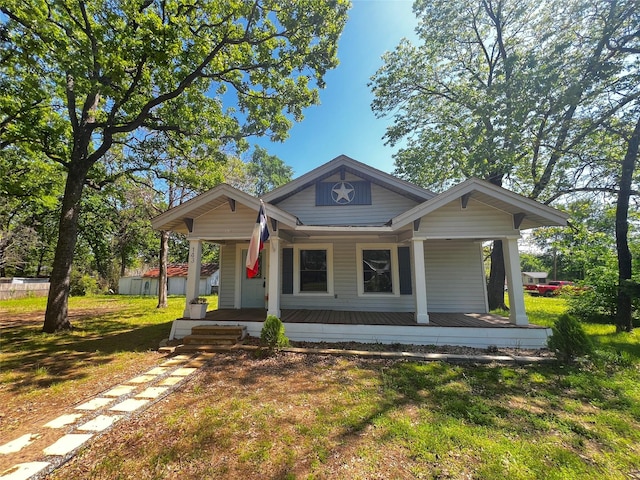143 Lisa Layne St, Gun Barrel City, TX 75156 - view of front of property with a front yard and covered porch