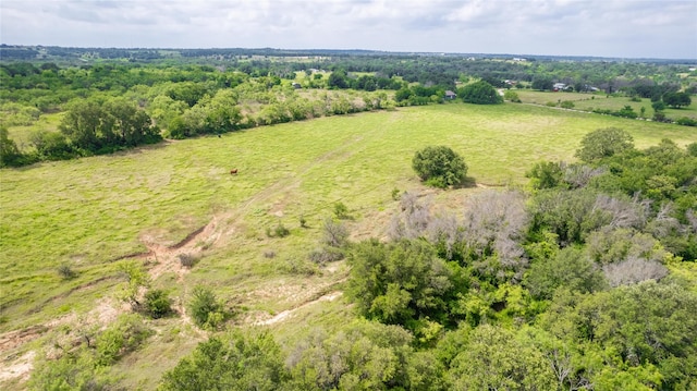 birds eye view of property with a rural view
