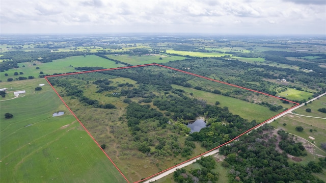 drone / aerial view featuring a rural view