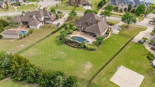 drone / aerial view with a residential view