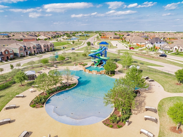 bird's eye view with a residential view