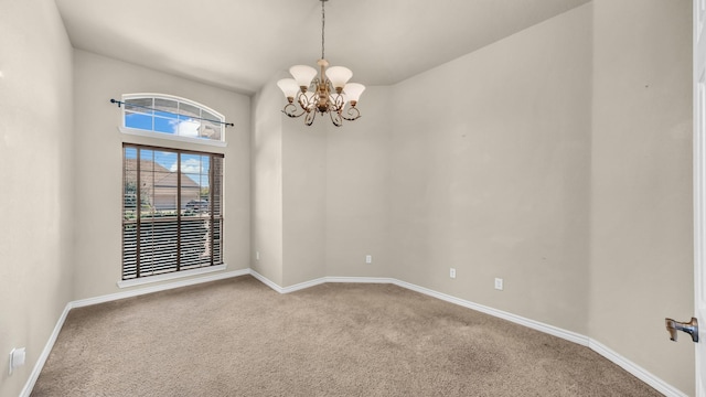 8708 Tangleridge Dr, Fort Worth, TX 76123 - carpeted empty room featuring a chandelier and baseboards