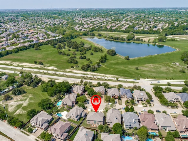 617 Denton Creek Dr, Mckinney, TX 75072 - bird's eye view with a water view and a residential view