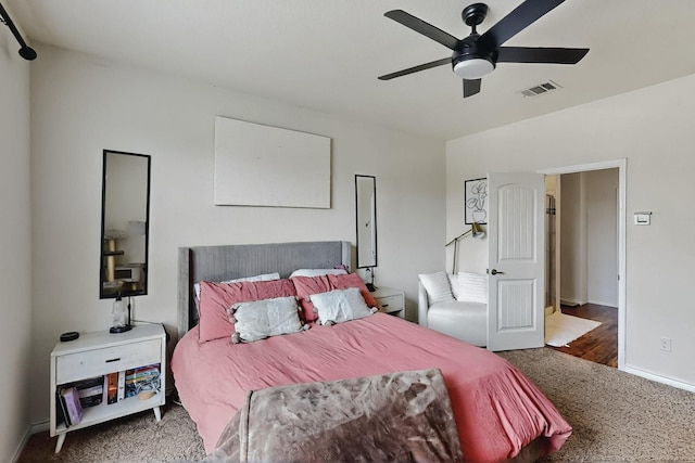 2425 Larimar Dr, Little Elm, TX 76227 - carpeted bedroom with baseboards and a ceiling fan