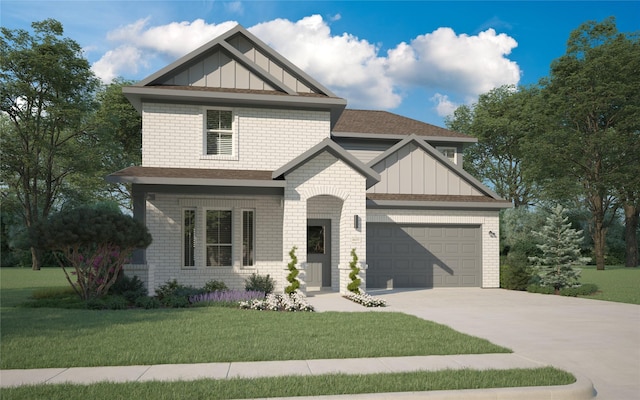 2740 Keokuk St, Fort Worth, TX 76179 - craftsman-style home with an attached garage, board and batten siding, concrete driveway, and a front yard