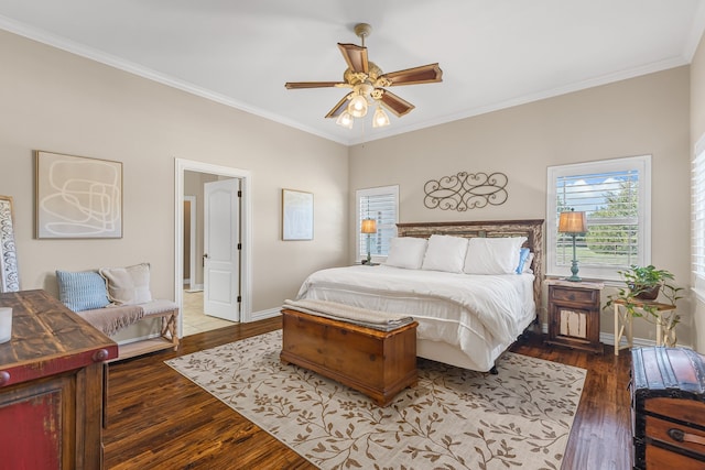 4682 County Road 2720, Caddo Mills, TX 75135 - bedroom with baseboards, crown molding, and wood finished floors