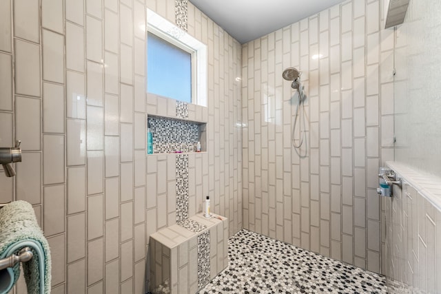 bathroom featuring walk in shower