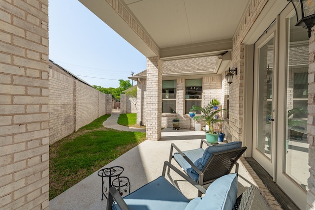 view of patio / terrace with fence