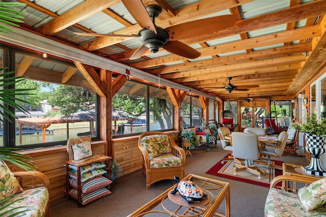 1412 Conejos Ct, Granbury, TX 76048 - sunroom / solarium with carpet and a ceiling fan