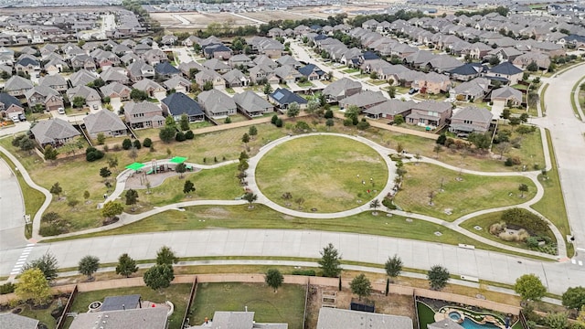 bird's eye view with a residential view