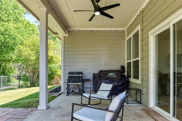 3945 Ringdove Way, Fort Worth, TX 76262 - view of patio featuring a ceiling fan