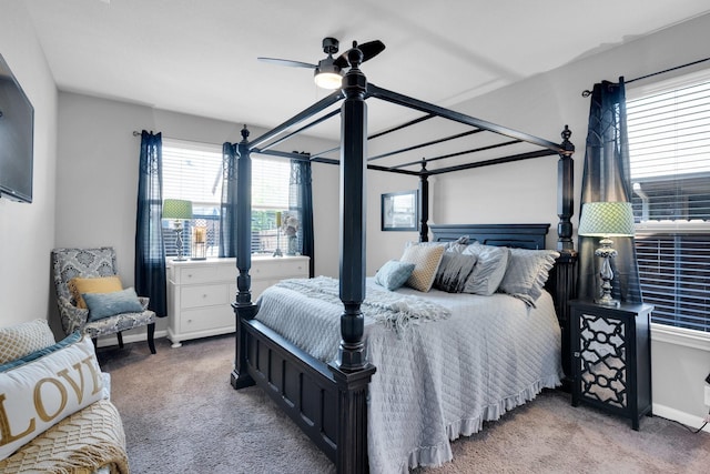 bedroom featuring carpet floors and baseboards