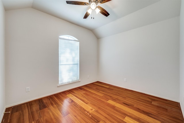 9133 Wichita Trl, Frisco, TX 75033 - spare room with light wood finished floors, lofted ceiling, and a ceiling fan