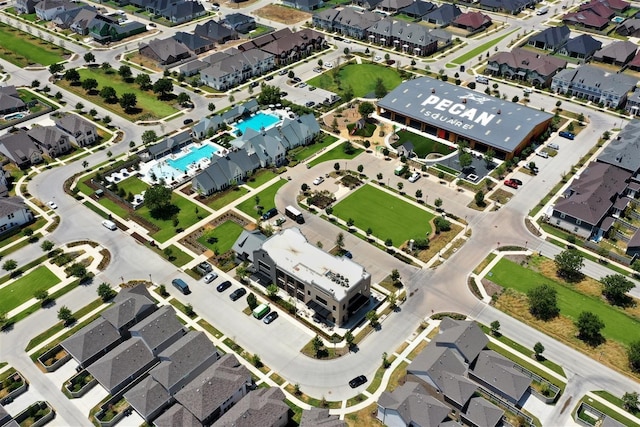 aerial view featuring a residential view