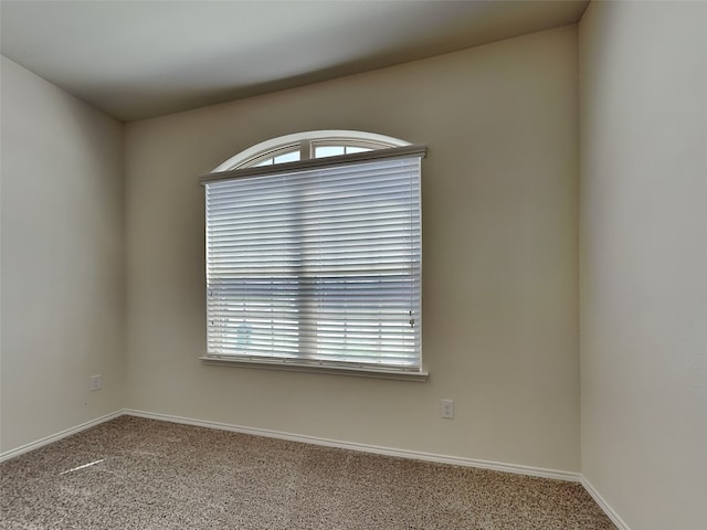 empty room with a wealth of natural light, carpet flooring, and baseboards