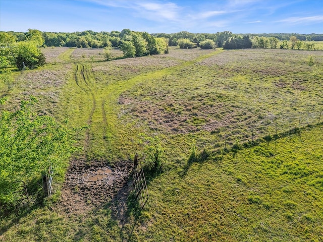 drone / aerial view with a rural view