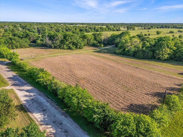 bird's eye view with a rural view