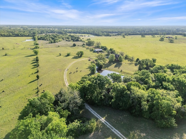 bird's eye view with a rural view