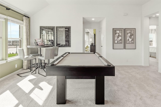 1013 Canuela Way, Fort Worth, TX 76247 - living area featuring baseboards, carpet floors, and lofted ceiling
