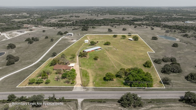 aerial view with a rural view