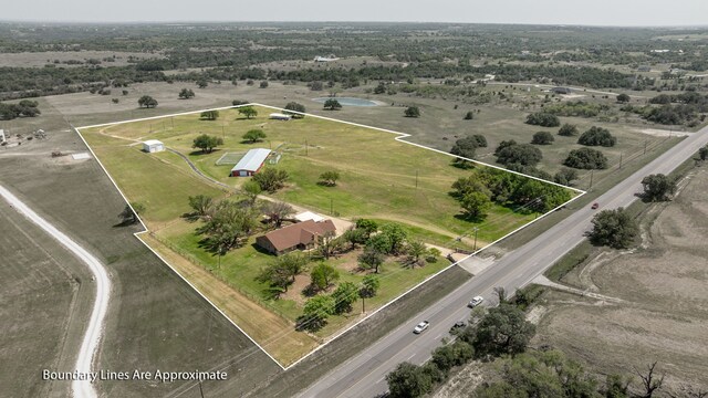 drone / aerial view with a rural view