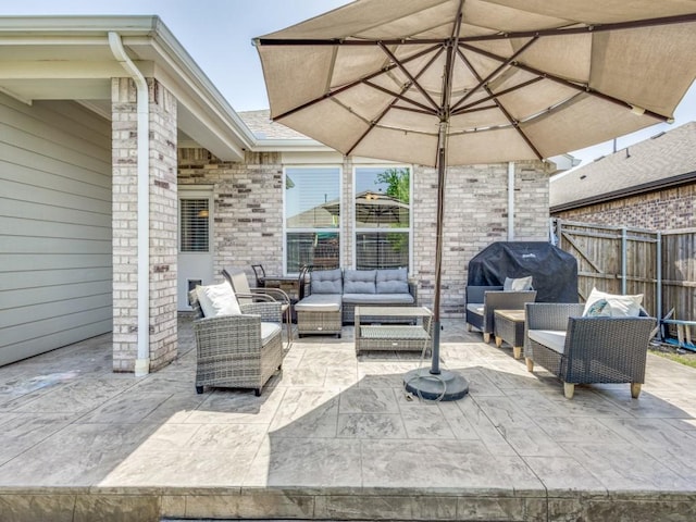 1116 Fulbourne Dr, Anna, TX 75409 - view of patio featuring an outdoor hangout area and a grill