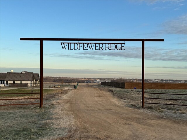 view of street with a rural view