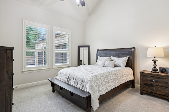 1011 Caribou Dr, Prosper, TX 75078 - bedroom featuring carpet, vaulted ceiling, and ceiling fan