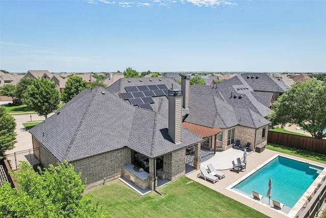 1011 Caribou Dr, Prosper, TX 75078 - view of pool with a fenced backyard, a patio, and a residential view