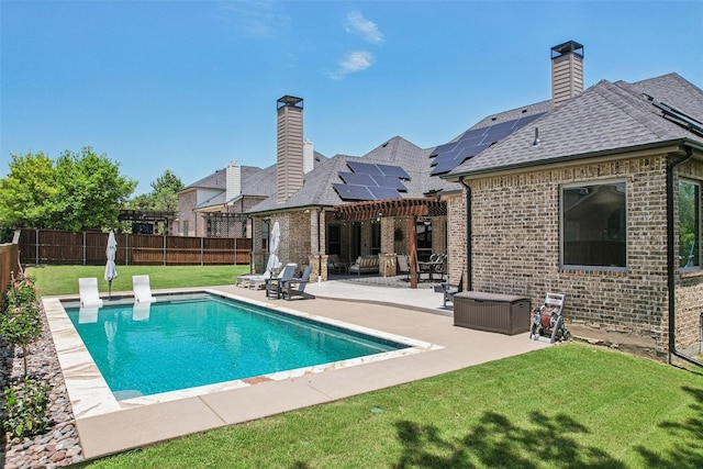 1011 Caribou Dr, Prosper, TX 75078 - view of swimming pool featuring a pergola, a patio area, and a fenced backyard