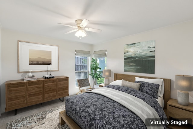 bedroom with a ceiling fan