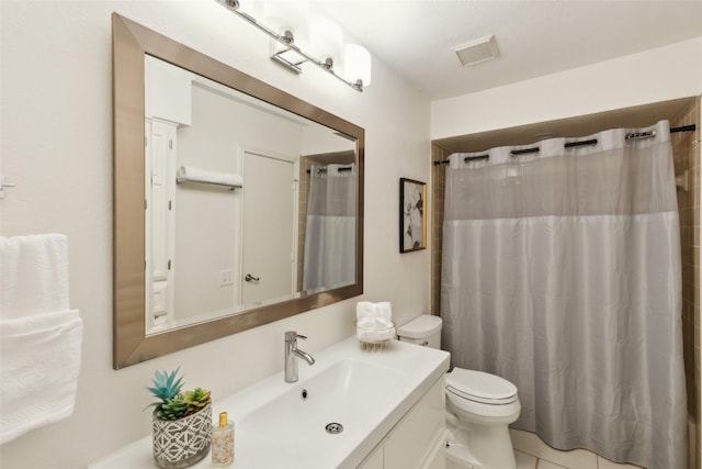 3701 Leathertop Dr, Plano, TX 75075 - full bathroom featuring toilet, vanity, and a shower with curtain
