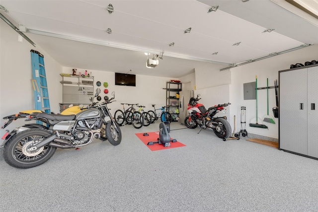 652 Bizerte Ave, Dallas, TX 75224 - garage with a garage door opener and electric panel