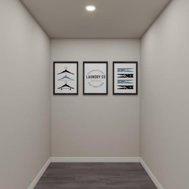 2203 Brooke Ln, Brownwood, TX 76801 - unfurnished room with recessed lighting, baseboards, and dark wood finished floors
