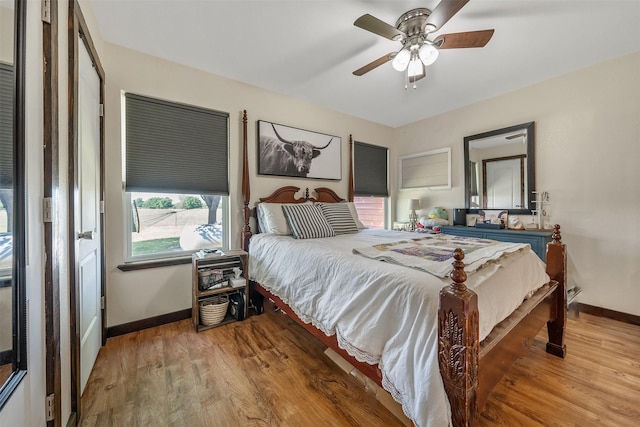 1674 Vz County Road 1514, Grand Saline, TX 75140 - bedroom featuring baseboards, a ceiling fan, and wood finished floors