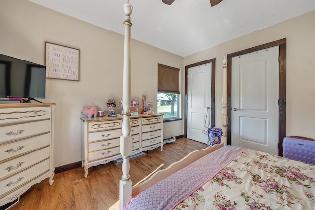 1674 Vz County Road 1514, Grand Saline, TX 75140 - bedroom featuring light wood-type flooring, baseboards, and a ceiling fan