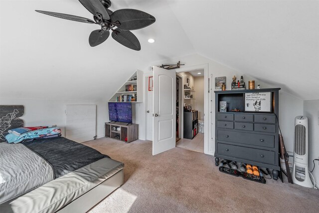1674 Vz County Road 1514, Grand Saline, TX 75140 - carpeted bedroom featuring ceiling fan and lofted ceiling