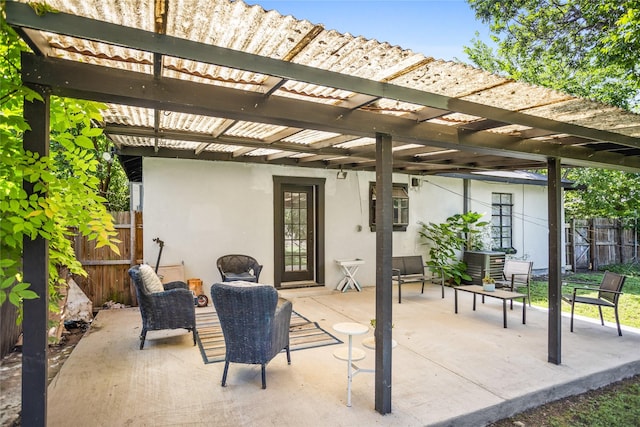4040 Carolyn Rd, Fort Worth, TX 76109 - view of patio with a pergola and central air condition unit