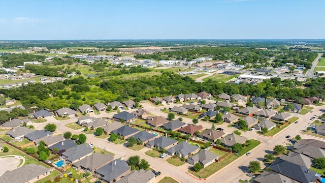 bird's eye view with a residential view