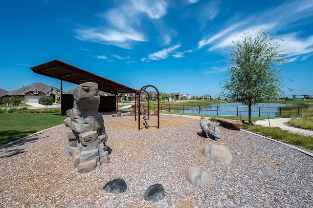 community play area with fence